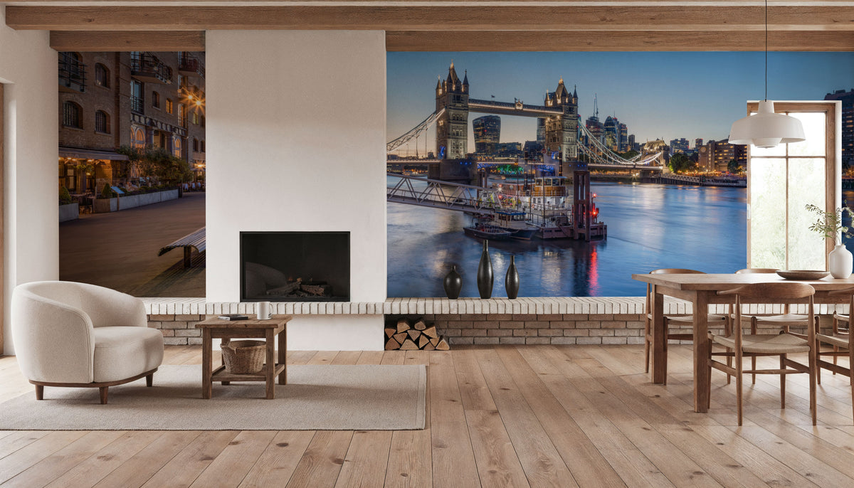 Tower Bridge At Night Mural Wallpaper - room preview 03