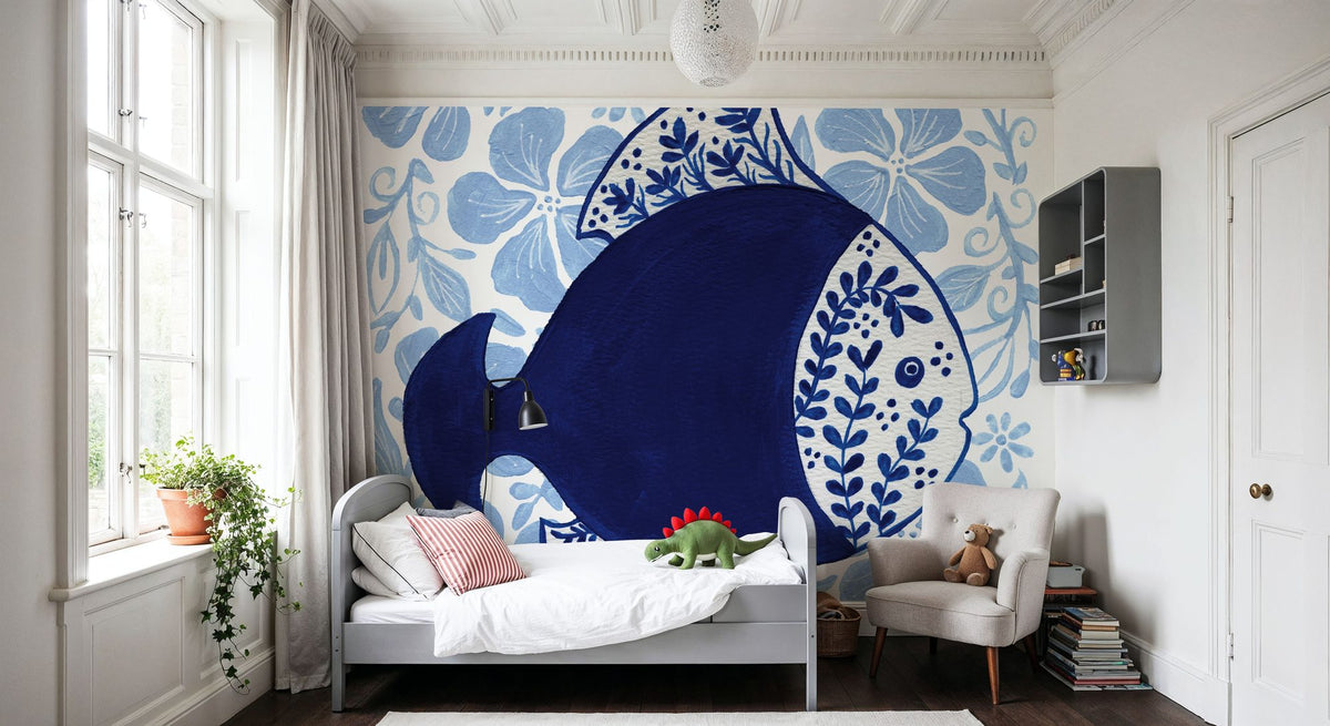 Coastal Chinoiserie V Mural Wallpaper - room preview 03