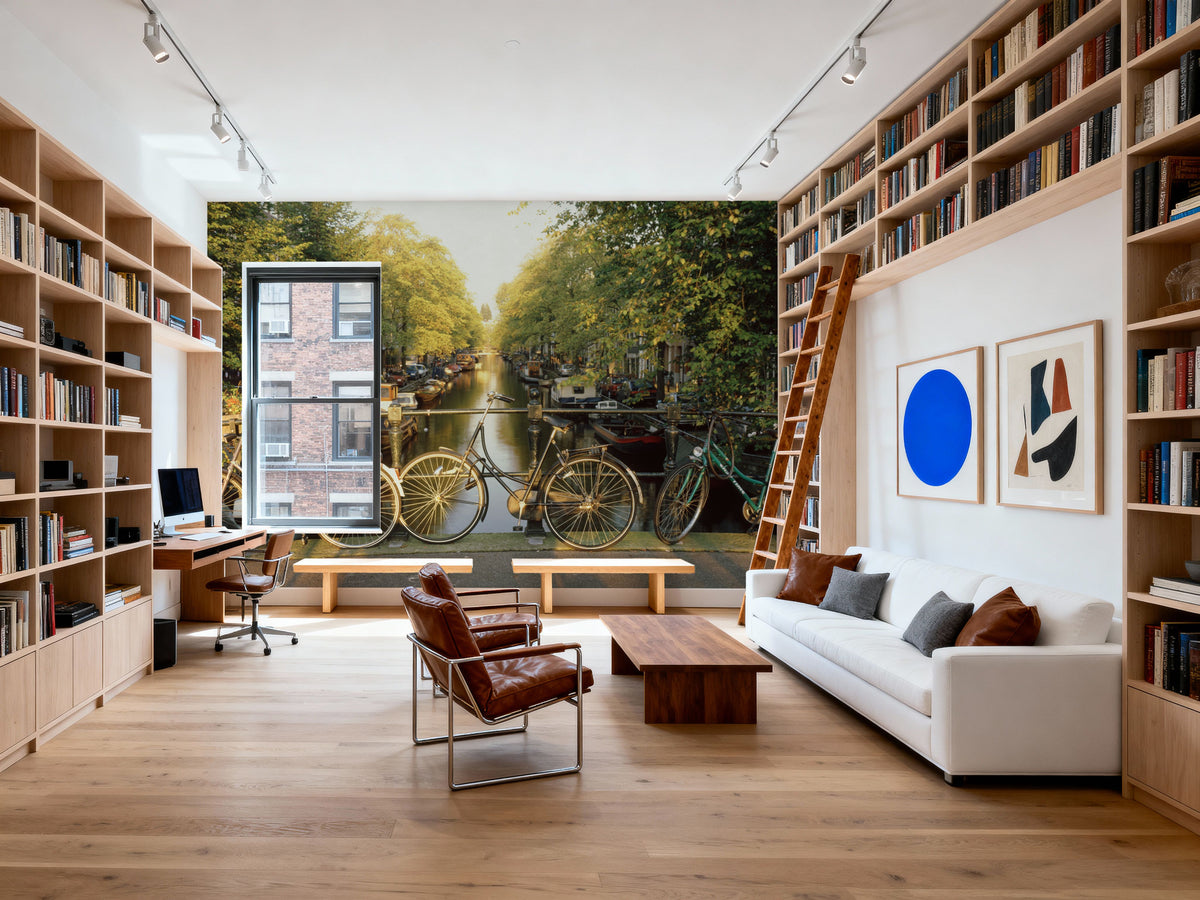 Canal Crossing Amsterdam Mural Wallpaper - room preview 03