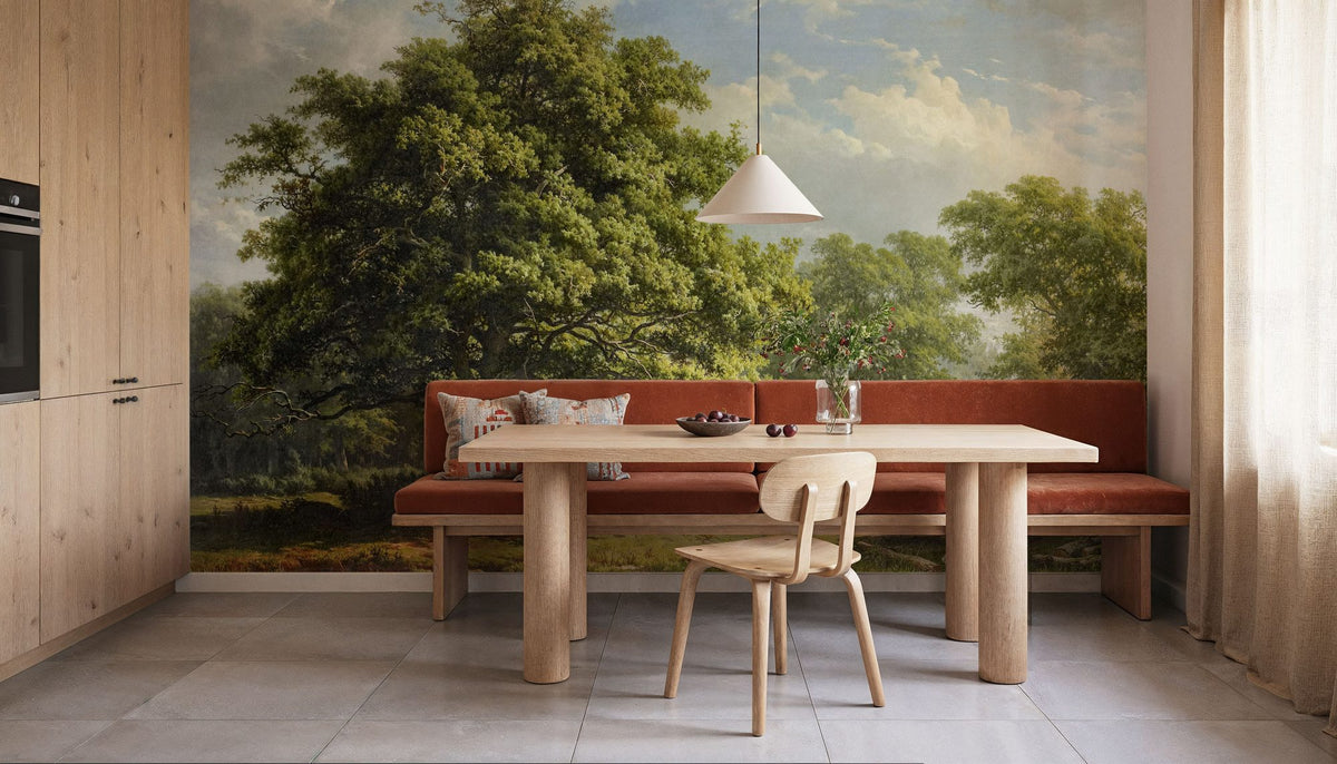 Painted Oak Landscape Mural Wallpaper - room preview 03