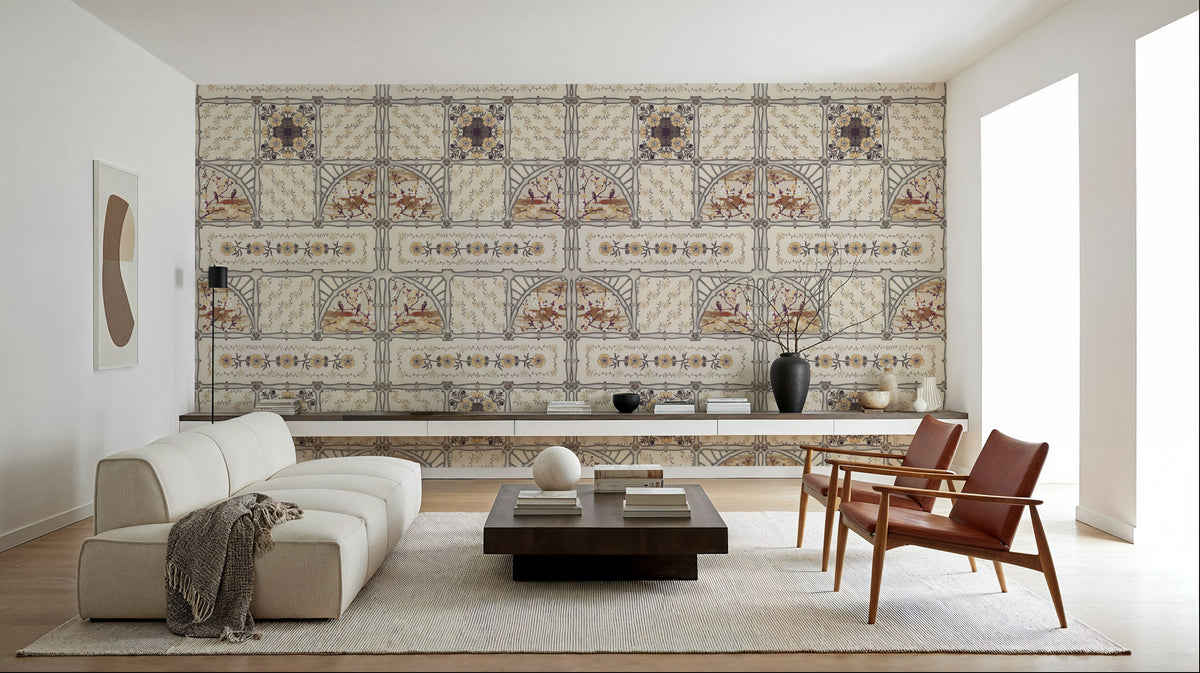 Sakura & Bird, Amber Mural Wallpaper - room preview 03