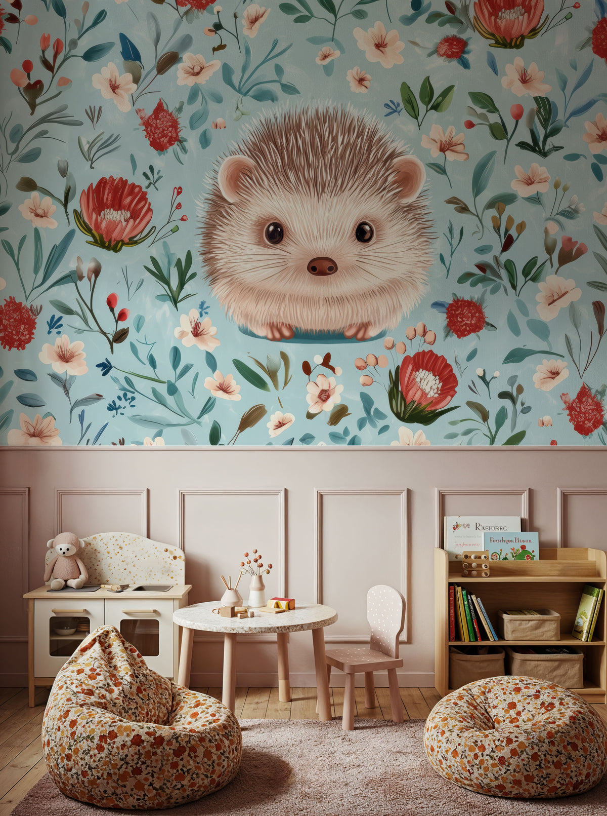 Hello Hedgehog Mural Wallpaper - room preview 03