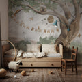 Oak Hill Slumber, Soft Green Mural Wallpaper - room preview 03