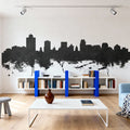 Salt Lake City Utah Skyline Black & White Mural Wallpaper - room preview 03