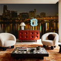 Riverfront Nightscape Mural Wallpaper - room preview 03