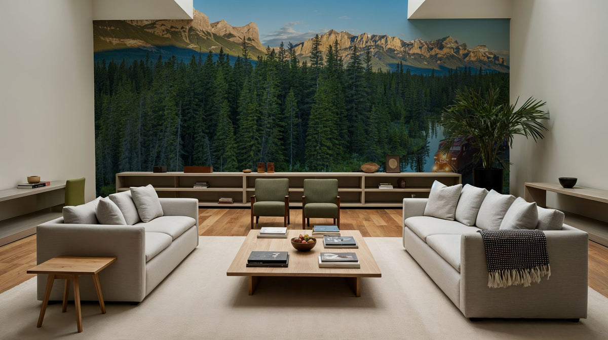 Rocky Mountain Train Mural Wallpaper - room preview 03