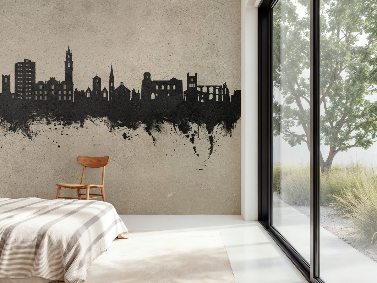 Colchester England Skyline Concrete Mural Wallpaper - room preview 03