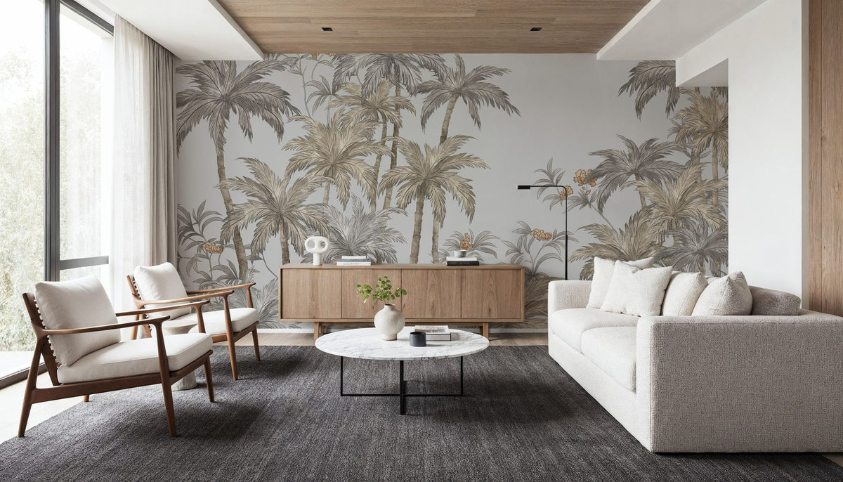 Palm Abode, Stone Mural Wallpaper - room preview 03