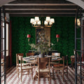 Fern Stripes, Chlorophyll Green Mural Wallpaper - room preview 03