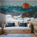 Downhill Skiing Mural Wallpaper - room preview 03