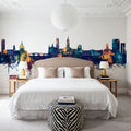 Toulouse France Skyline Blue & Bronze Mural Wallpaper - room preview 03