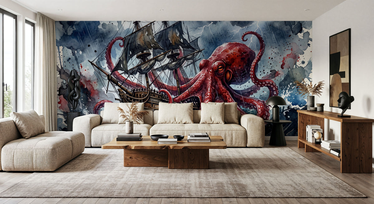 The Octopus Beast II Mural Wallpaper - room preview 03