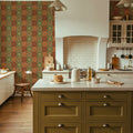 Autumn Tiles Brown Mural Wallpaper - room preview 03