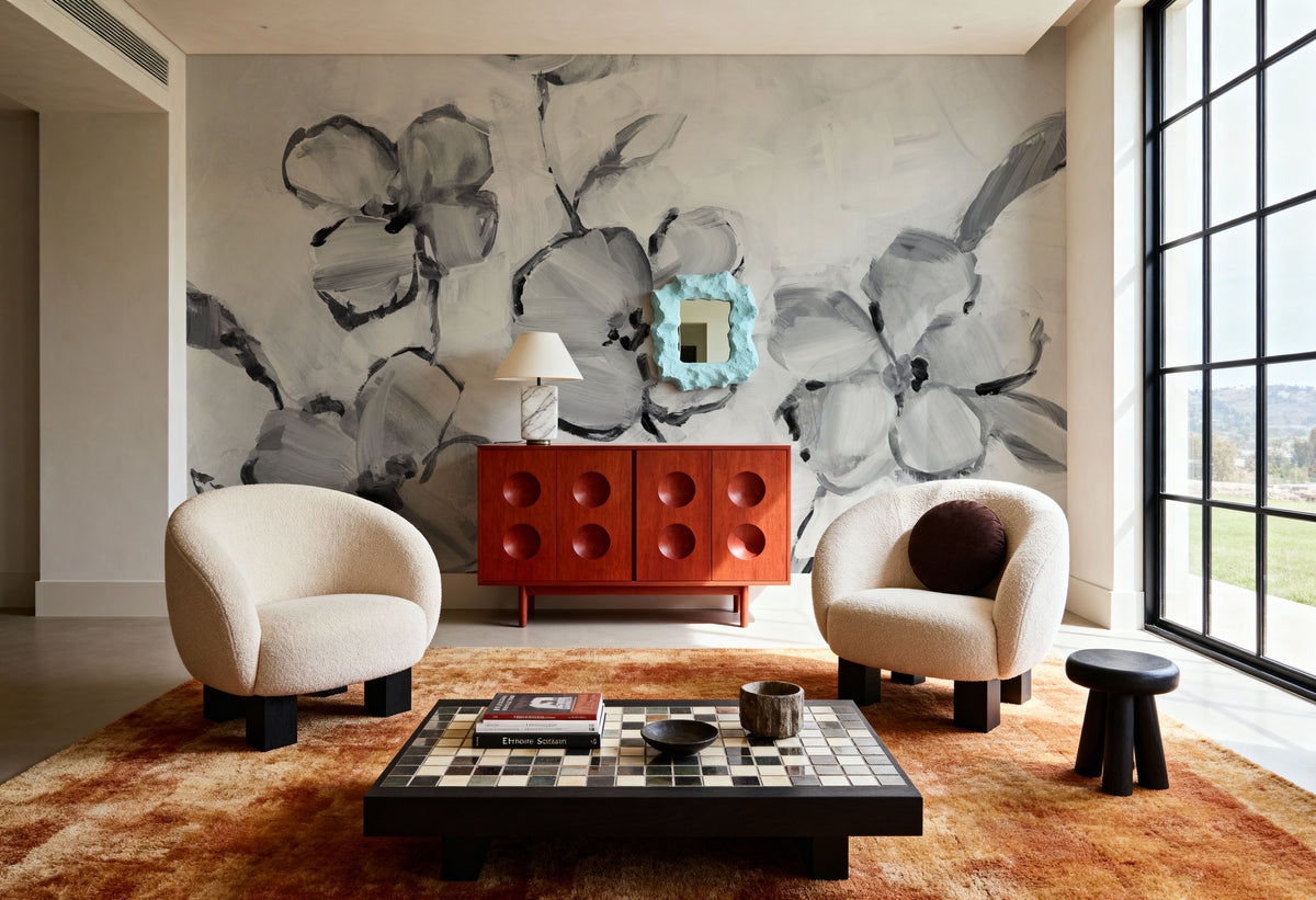 Muted Bloom Mural Wallpaper - room preview 03