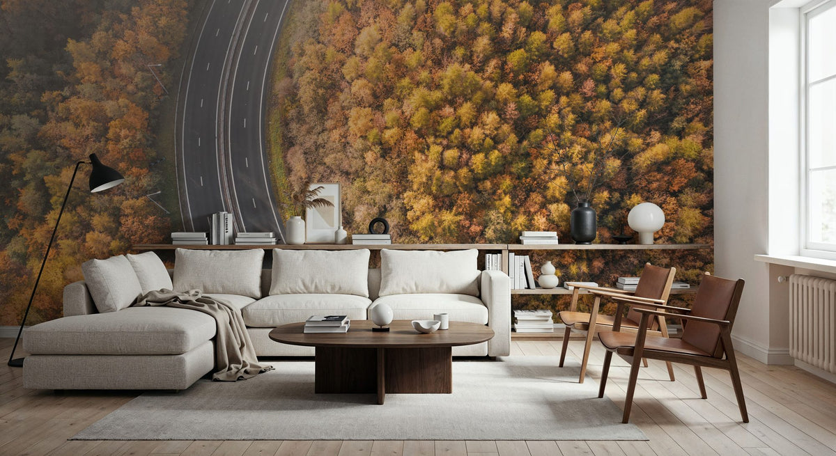 Autumn Canopy Road Mural Wallpaper - room preview 03