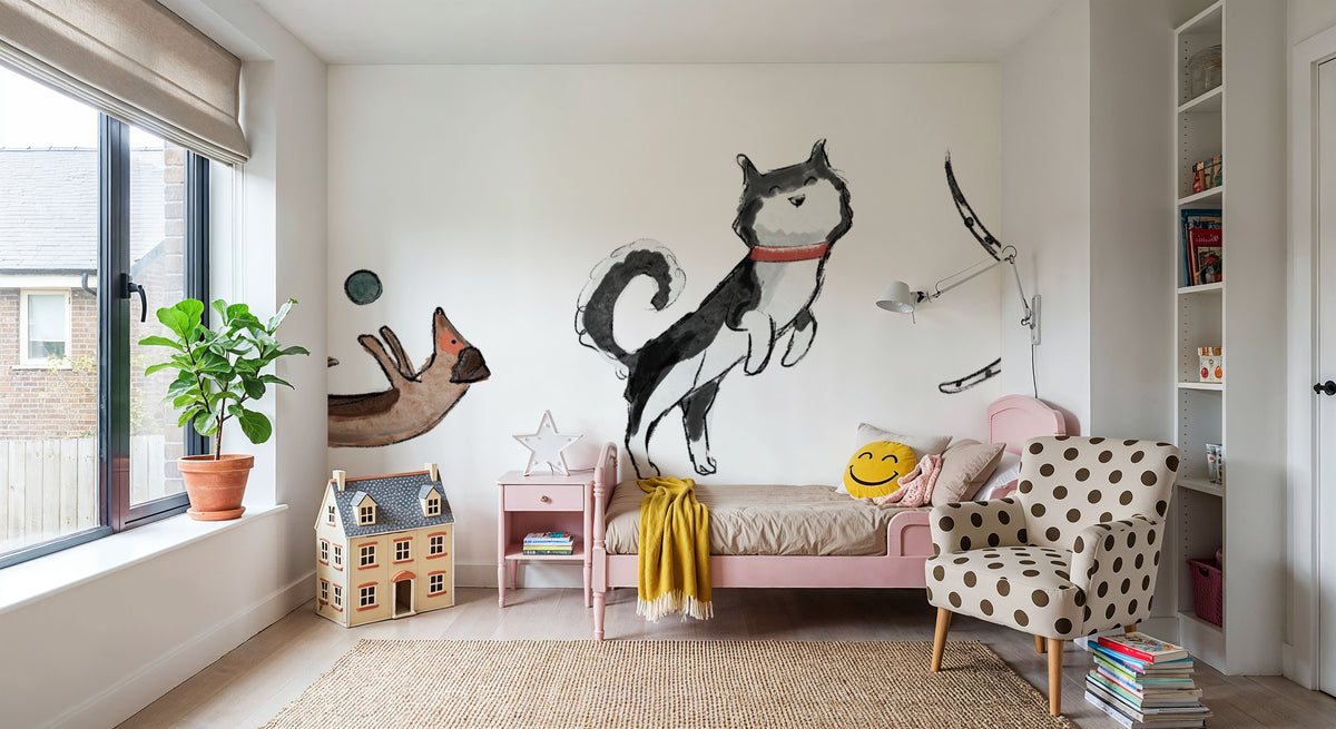 Let's Play Dogs Mural Wallpaper - room preview 03