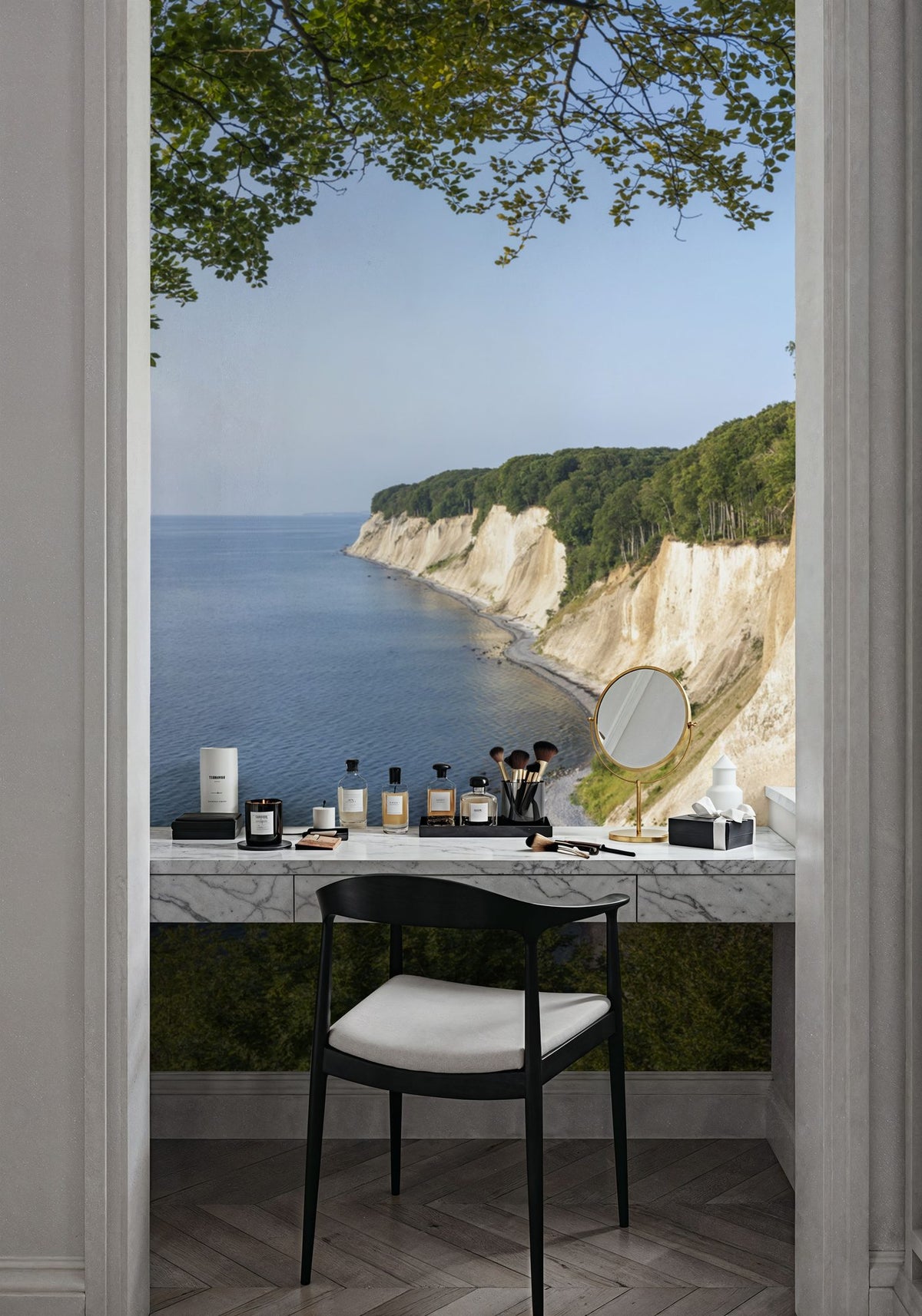 Chalk Cliffs Panorama Mural Wallpaper - room preview 03