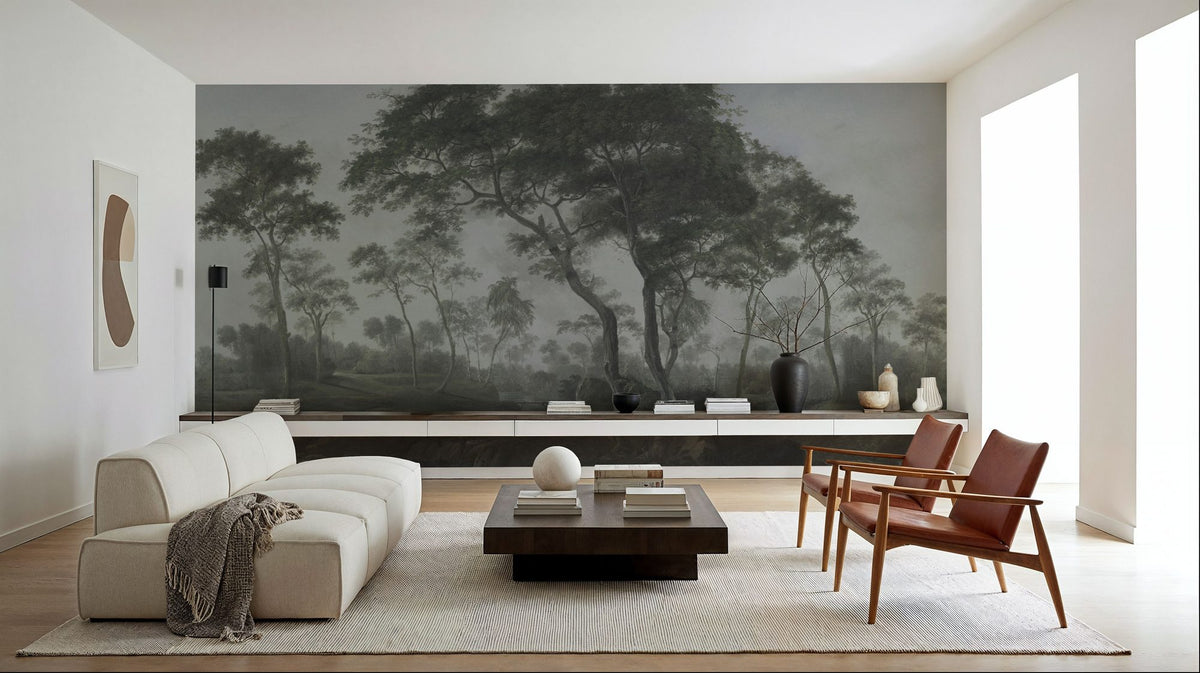 Woodland Brook, Moody Green Mural Wallpaper - room preview 03