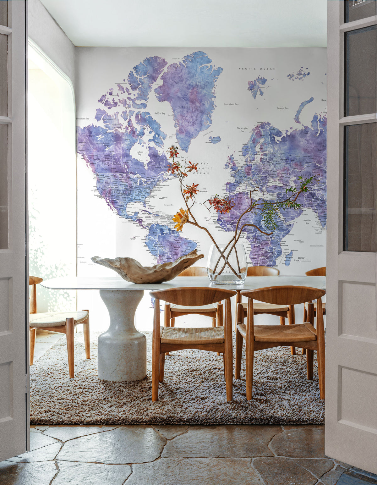 World Map Cities - Raul Mural Wallpaper - room preview 03