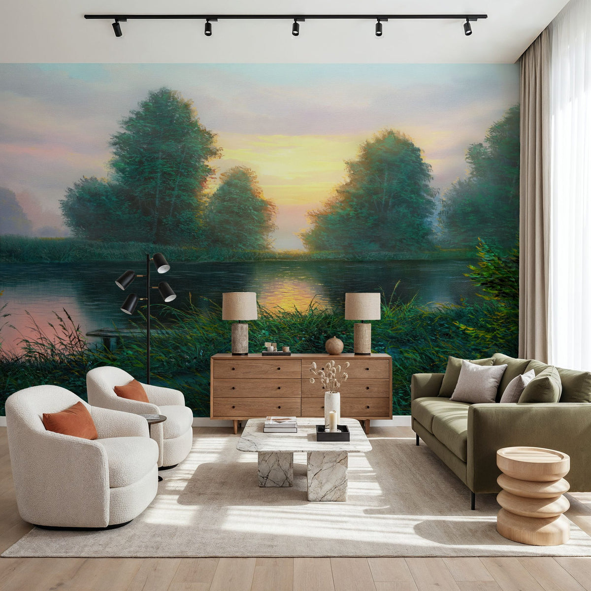 Riverside Twilight Mural Wallpaper - Edition 3 - room preview 03