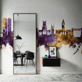 Kingston Upon Hull England Skyline Purple & Gold Mural Wallpaper - room preview 03