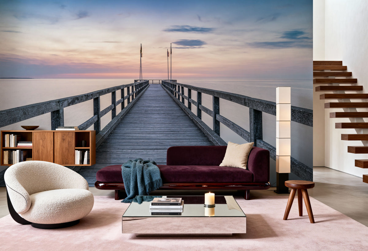 Strand Pier Panorama Mural Wallpaper - room preview 03
