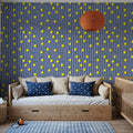 Memphis Dots & Stripes, Lilac Mural Wallpaper - room preview 03
