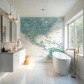 US Mexico Caribbean Map - Aquamar Wash Mural Wallpaper - room preview 03