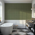 Decorative Cubes, Forest Green Mural Wallpaper - room preview 03