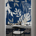 Fall Winds Ahead Mural Wallpaper - Blue Tone - room preview 03