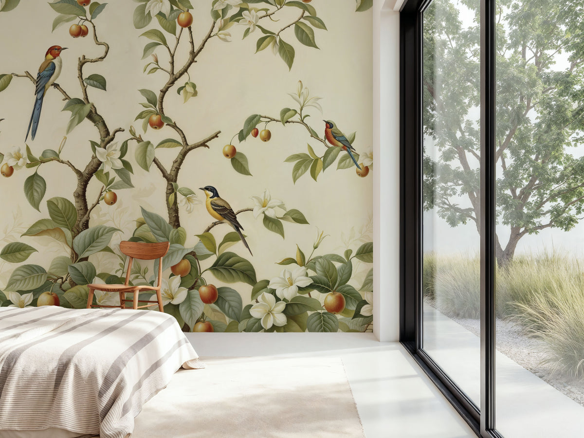 Bird Harmony, Butter Mural Wallpaper - room preview 03
