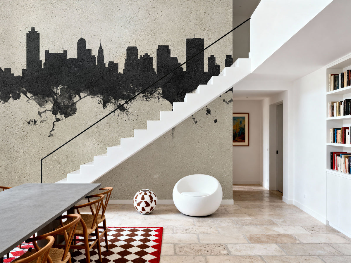 Memphis Tennessee Skyline Concrete Mural Wallpaper - room preview 03