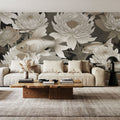 Dancing Fish, Khaki Mural Wallpaper - room preview 03