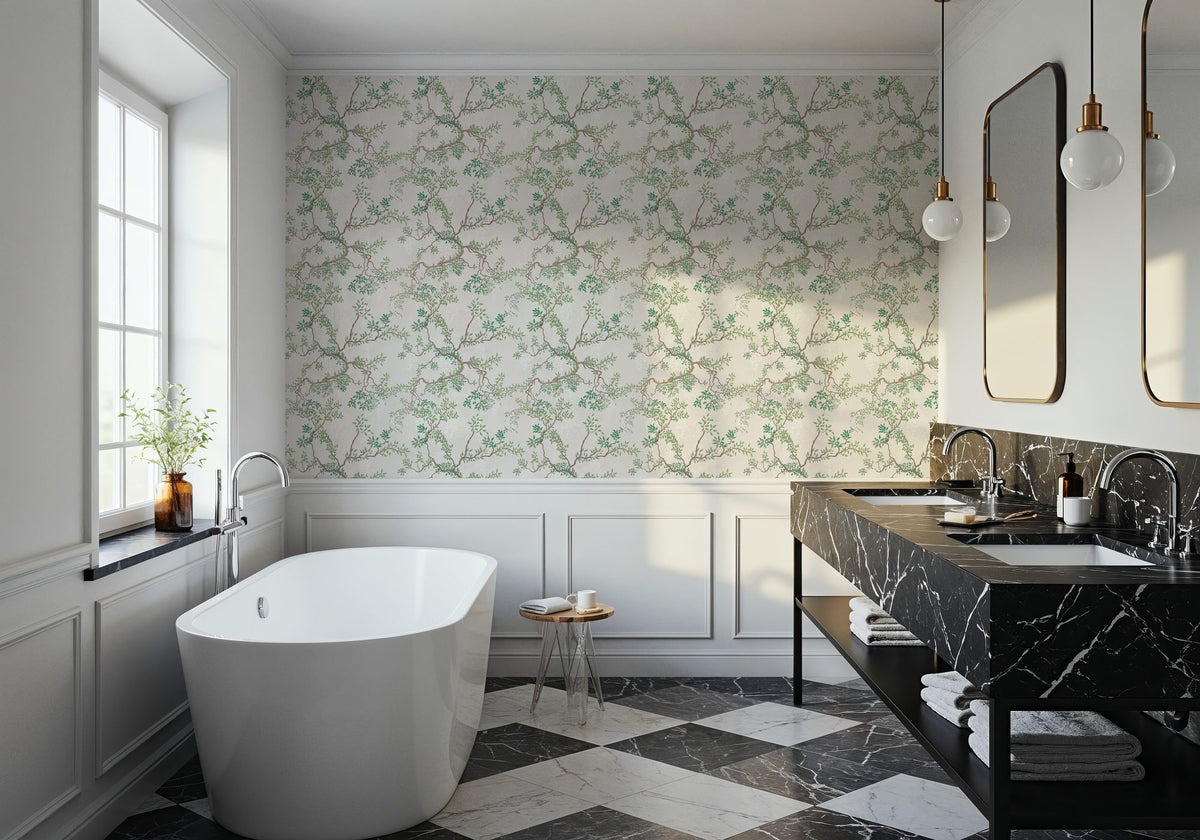 Climbing Wisteria, Ecru Mural Wallpaper - room preview 03