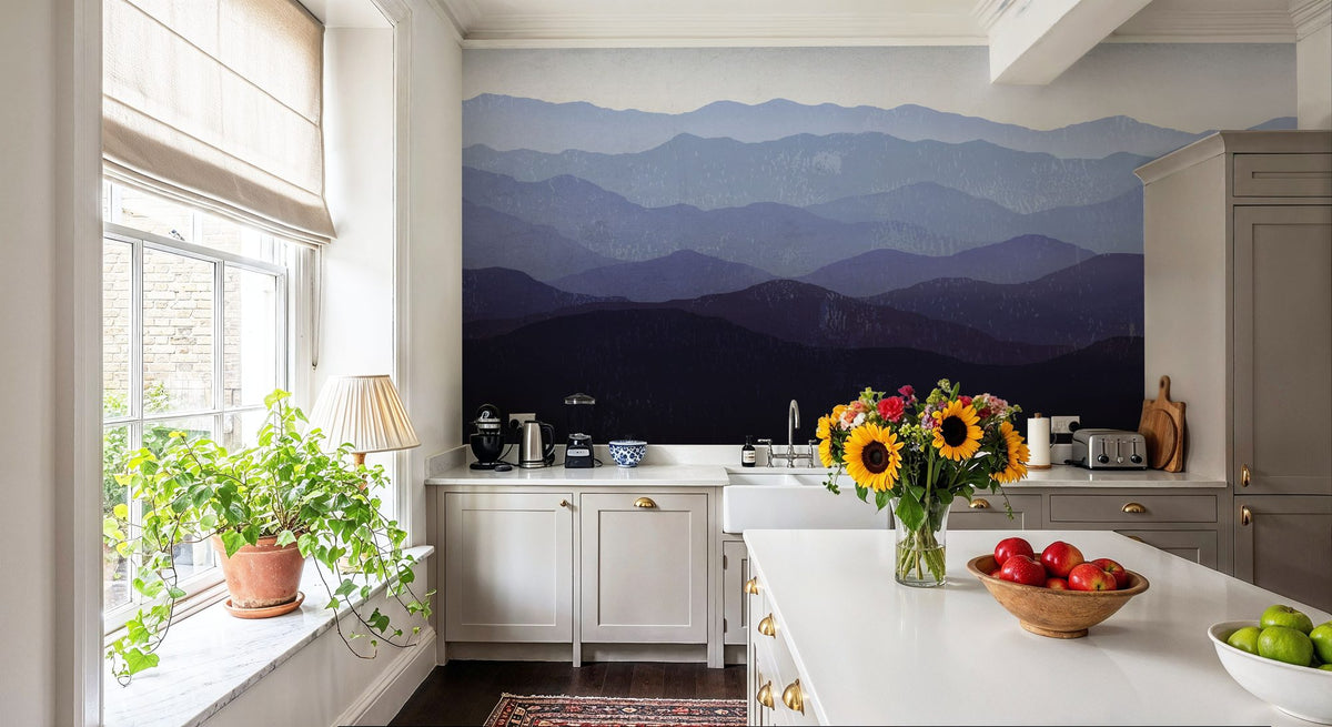 Purple Mountains Mural Wallpaper - room preview 03