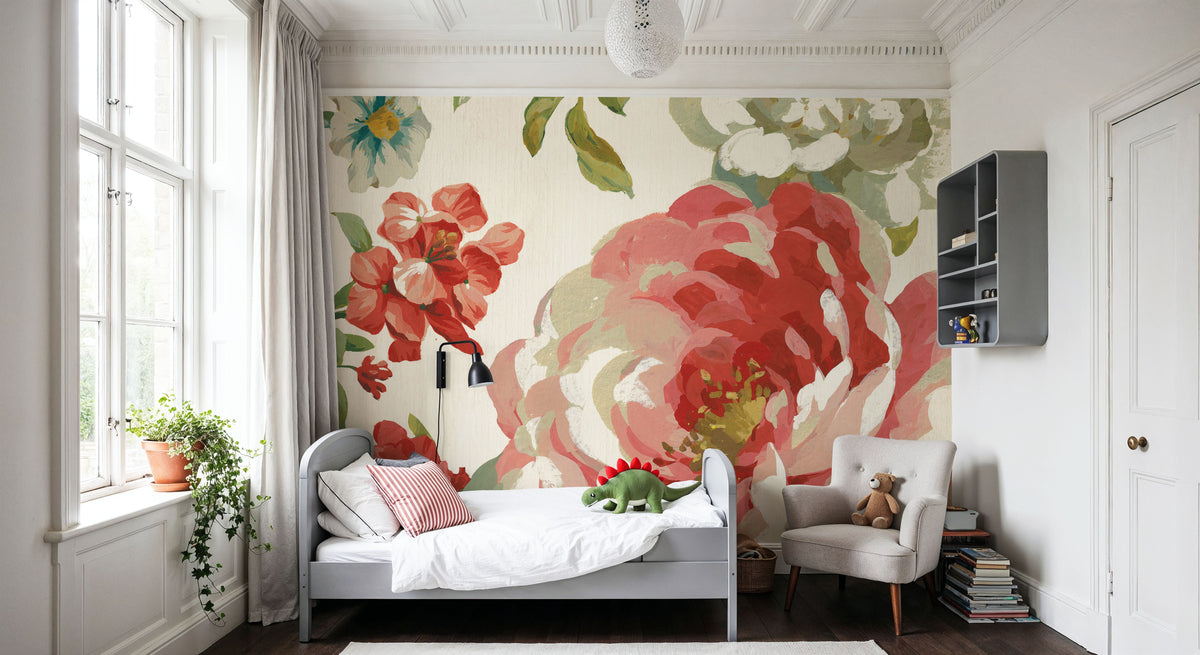 Elegant Floral IV Mural Wallpaper - room preview 03
