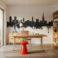 Norwich England Skyline Black & White Mural Wallpaper - room preview 03