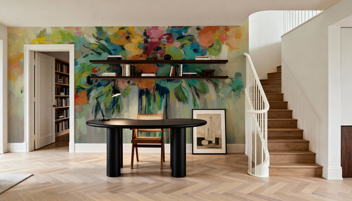 Flower Cloud Mural Wallpaper - room preview 03