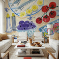 Seafood Tablescape Mural Wallpaper - room preview 03