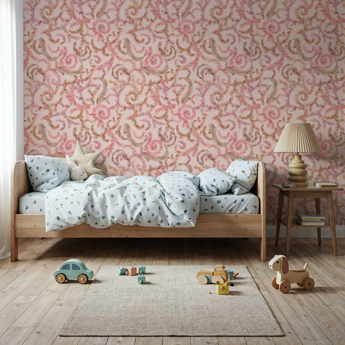 Olive Tree, Blush Pink Mural Wallpaper - room preview 03