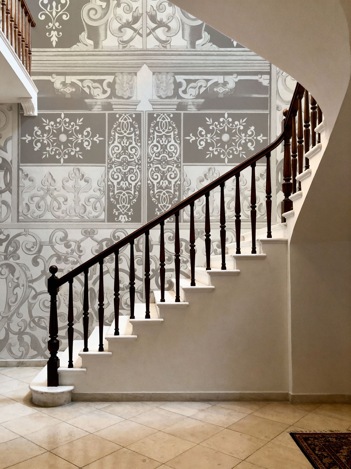 German Renaissance, Beige Mural Wallpaper - room preview 03