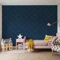 Stardust, Sky Blue on Space Mural Wallpaper - room preview 03