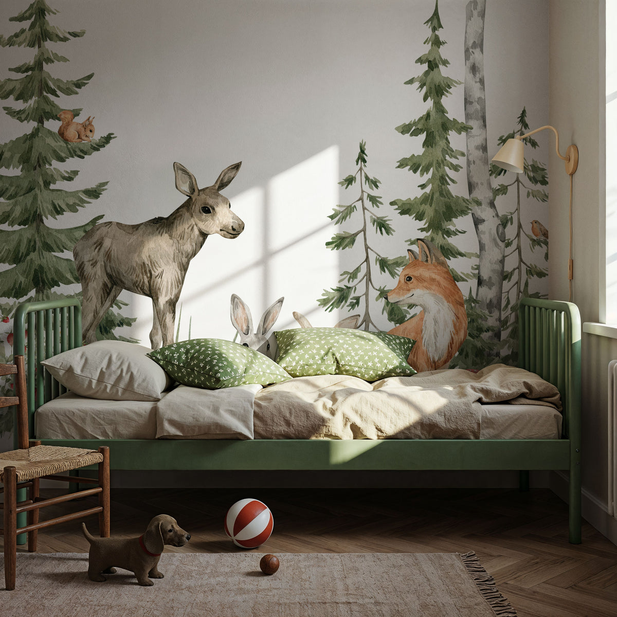Fir Forest Pals Mural Wallpaper - room preview 03