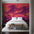 Mediterranean Pine Landscape, Sunset Mural Wallpaper - room preview 03