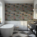 Under the Surface Gray Mural Wallpaper - room preview 03