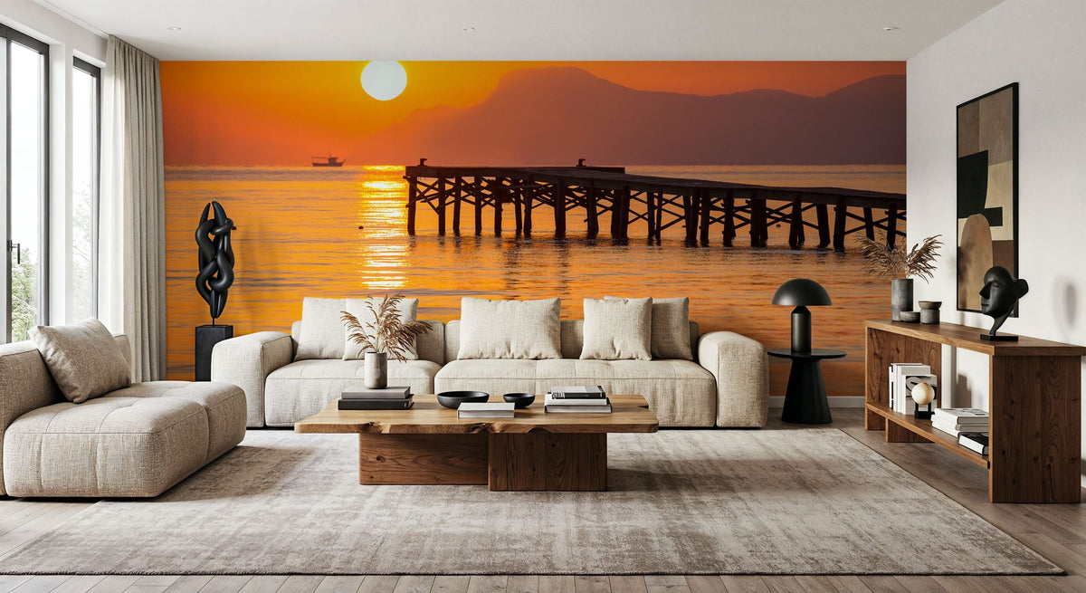 Muro Beach Pier Mural Wallpaper - room preview 03