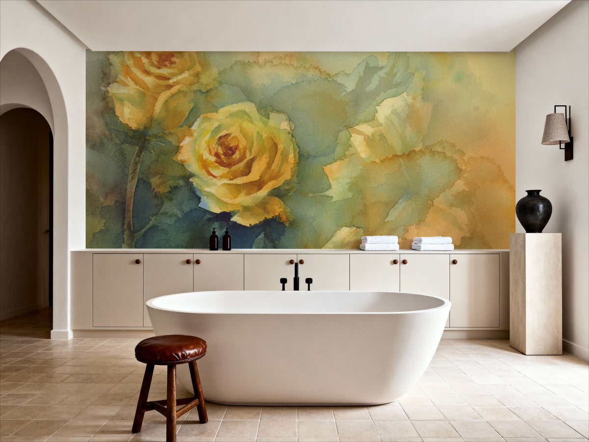 Golden Rose Reverie Mural Wallpaper - room preview 03
