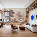 Pastoral Toile, Maple Beige Mural Wallpaper - room preview 03