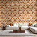 Cardinals & Winterberries, Yellow Mural Wallpaper - room preview 03
