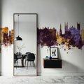 Exeter England Skyline Purple & Gold Mural Wallpaper - room preview 03